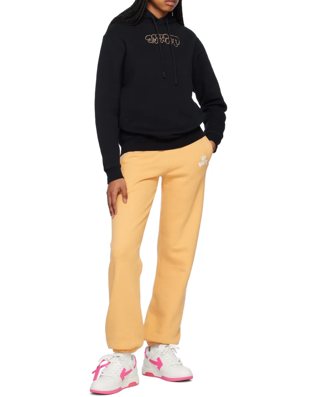 Logo-Embroidery Rib-Trimmed Hoodie