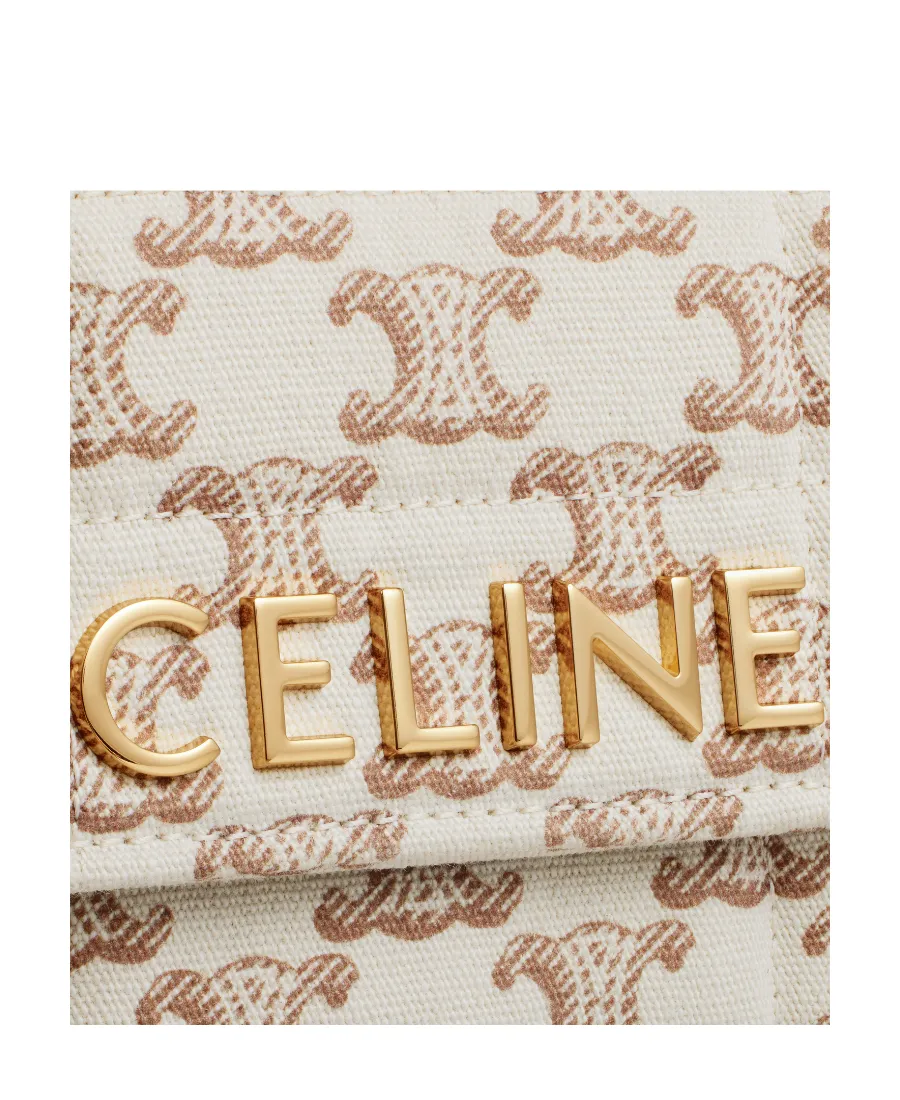 Chain Shoulder Bag Matelasse Monochrome Celine In Textile With Triomphe Canvas Print