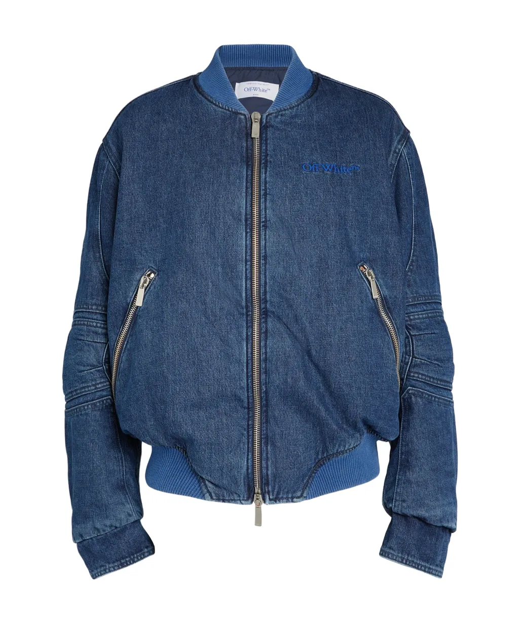 Long-Sleeved Zipper Denim Coat
