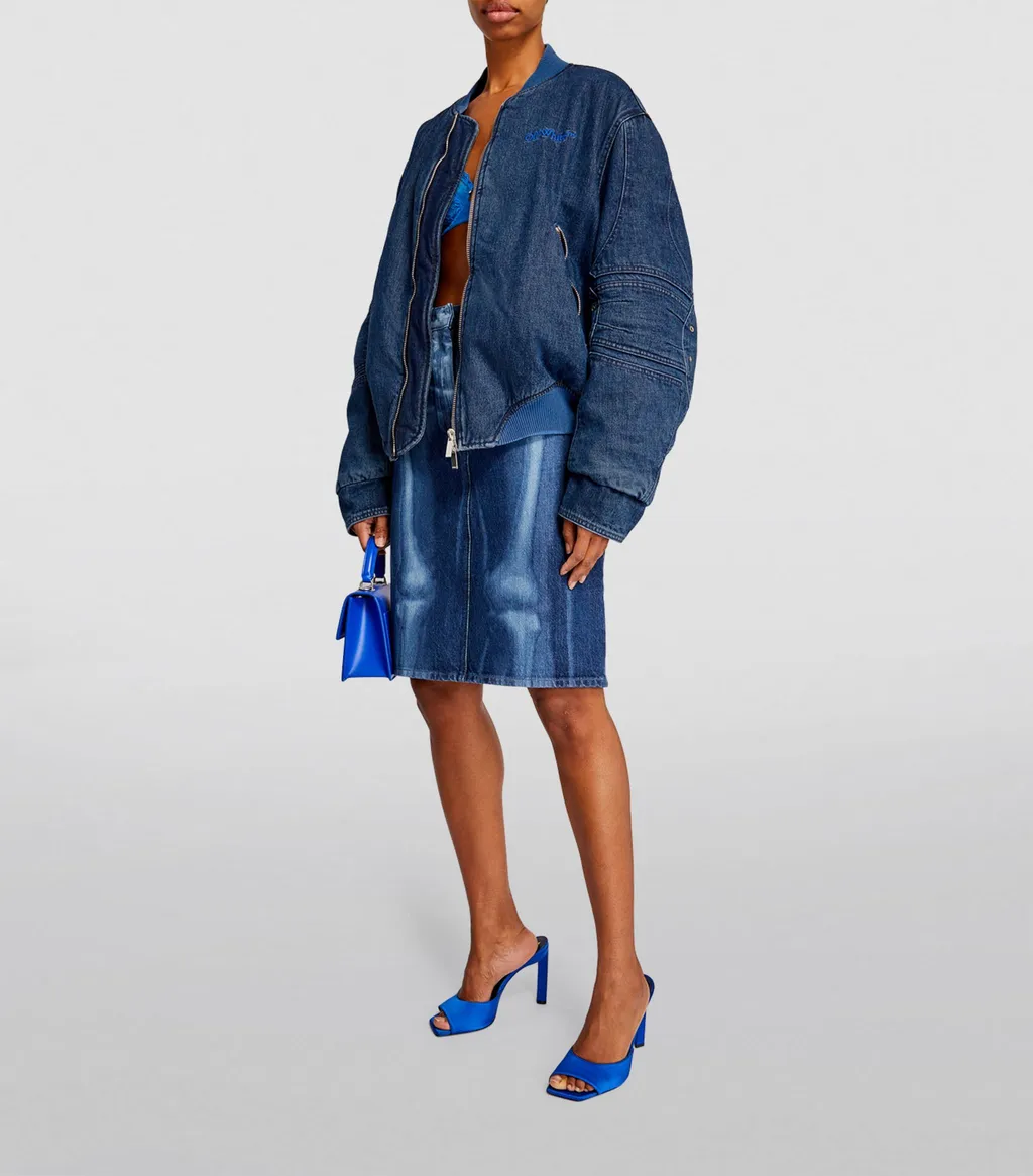 Long-Sleeved Zipper Denim Coat