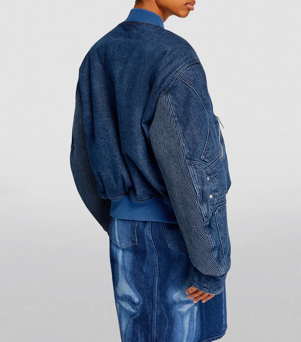 Long-Sleeved Zipper Denim Coat