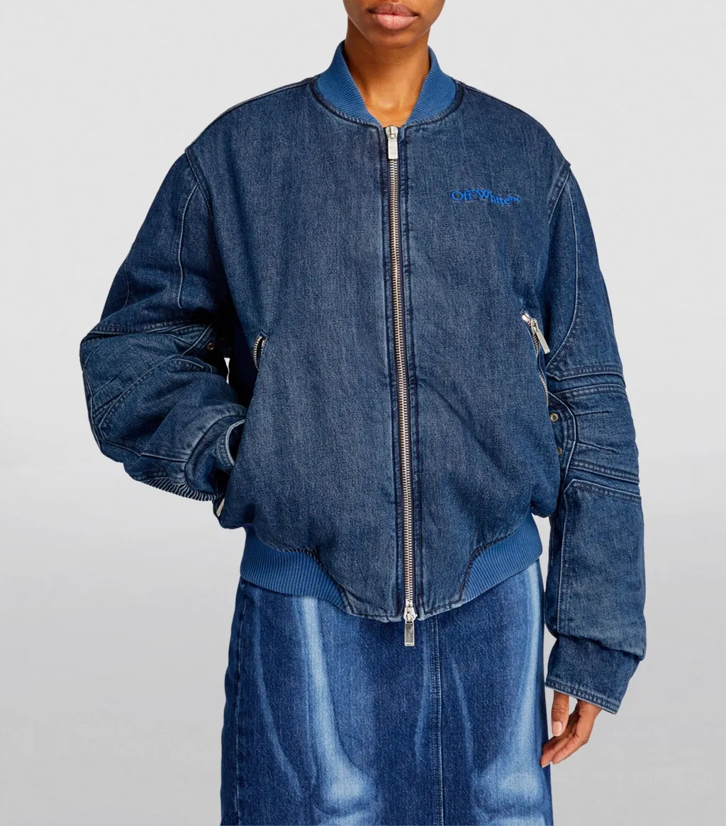 Long-Sleeved Zipper Denim Coat