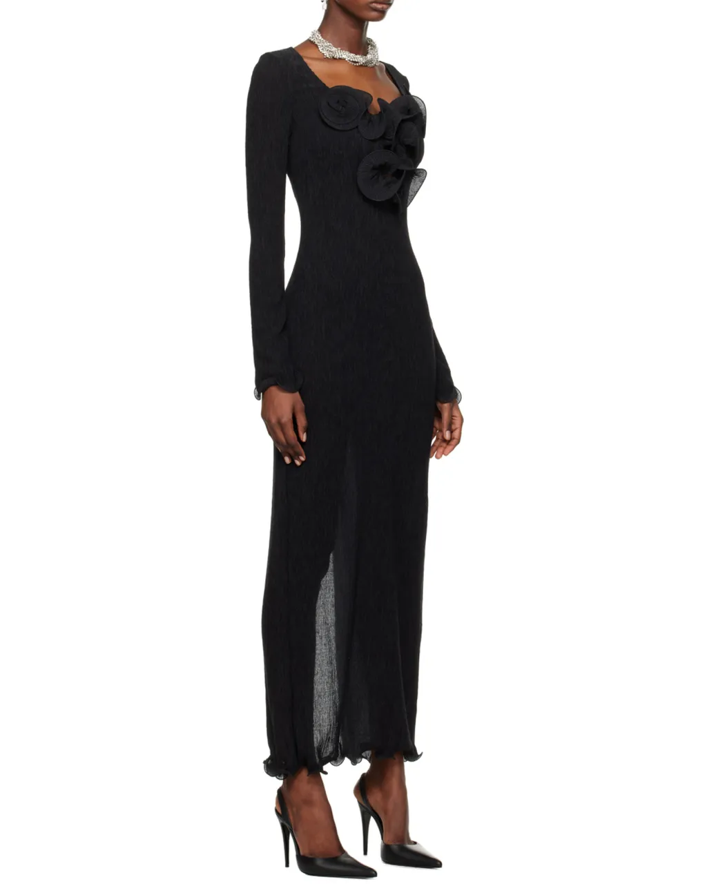 Magda Butrym Long-Sleeved Crepe Beach Maxi Dress