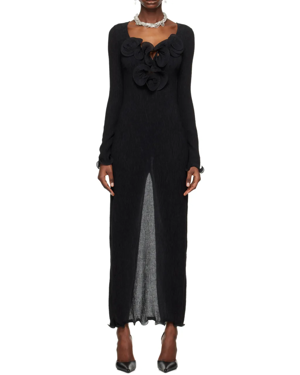 Magda Butrym Long-Sleeved Crepe Beach Maxi Dress