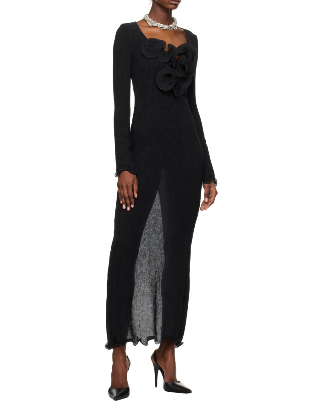 Magda Butrym Long-Sleeved Crepe Beach Maxi Dress
