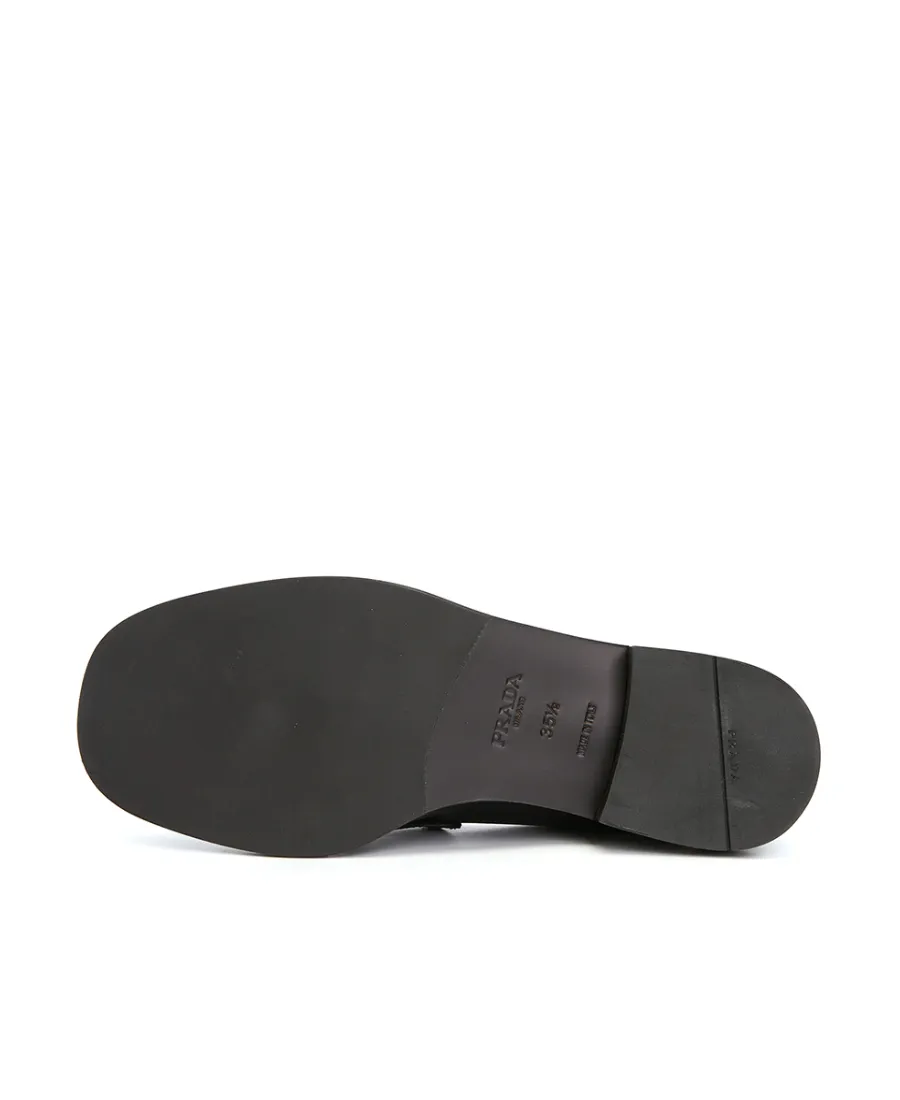 Triangle-Logo Leather Loafers