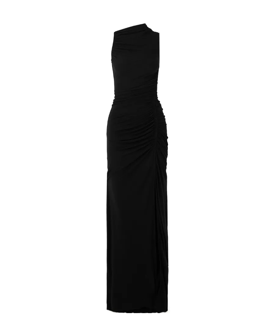 Ruched Sleeveless Long Dress