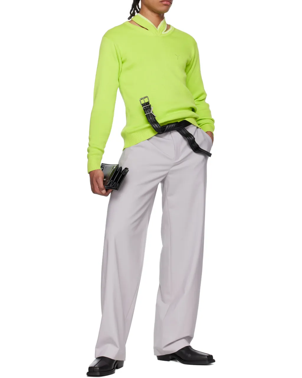 Hollow-Out Design Of Long-Sleeved Knitted Sweater