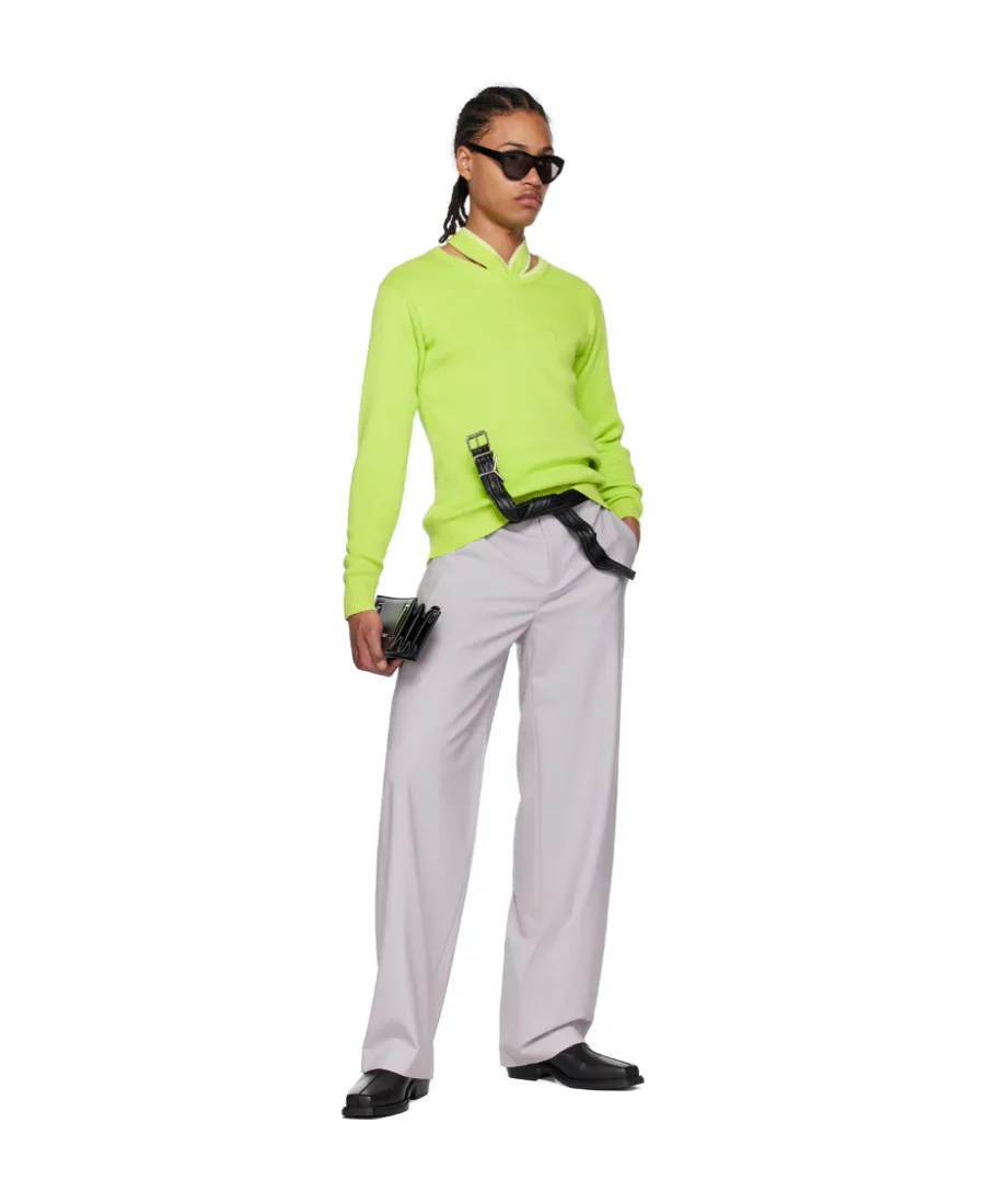 Hollow-Out Design Of Long-Sleeved Knitted Sweater