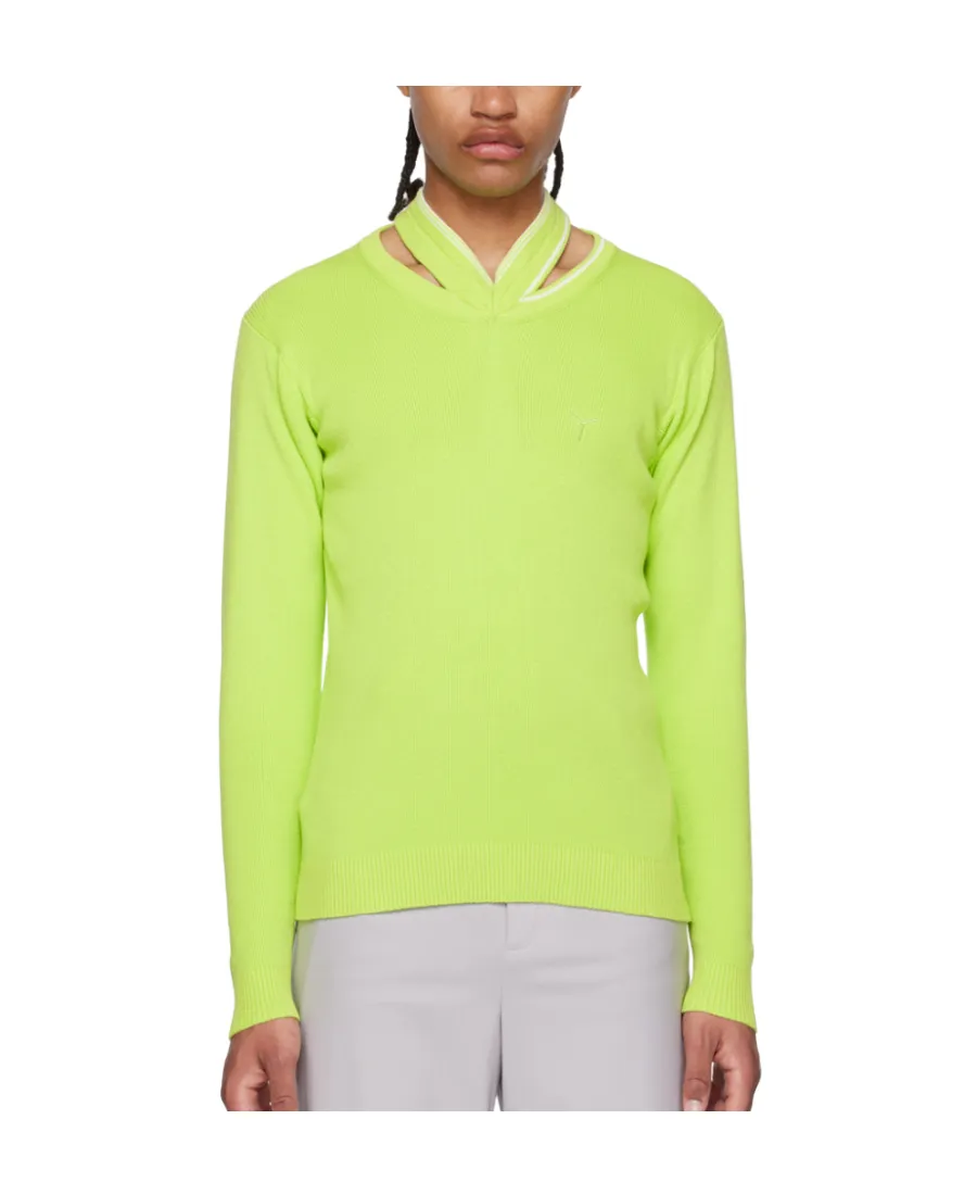 Hollow-Out Design Of Long-Sleeved Knitted Sweater
