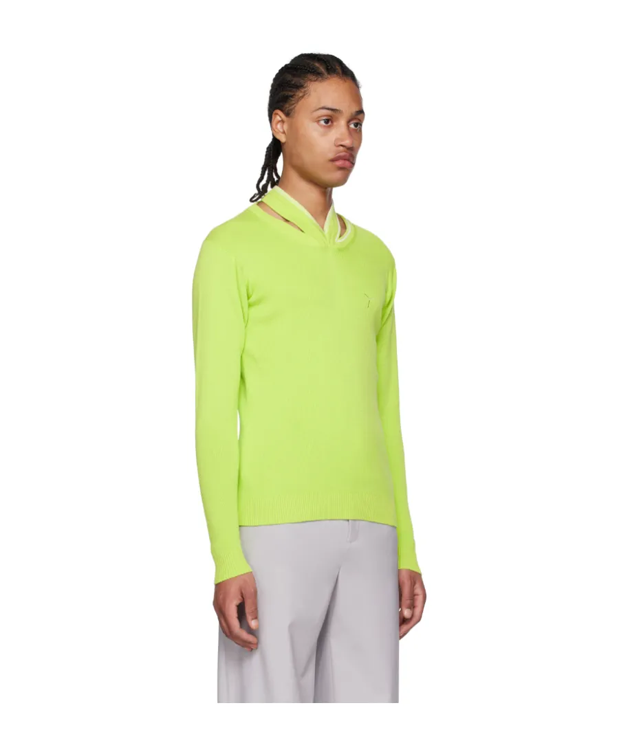 Hollow-Out Design Of Long-Sleeved Knitted Sweater