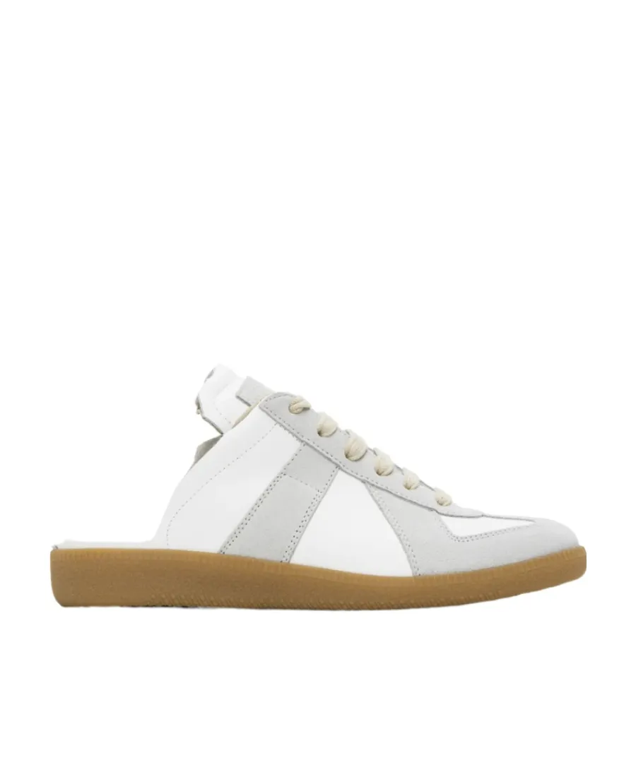 Lace-Up Panelled Slippers