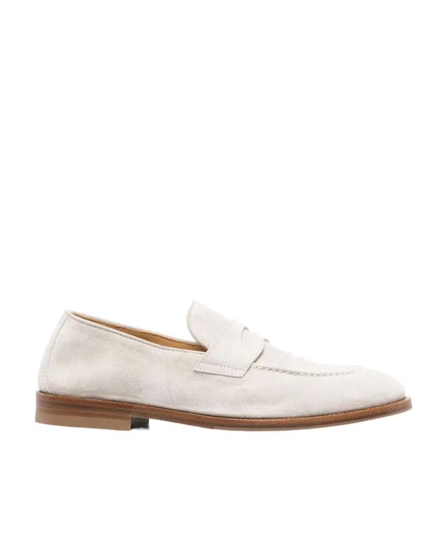 Suede Penny-Slot Loafers