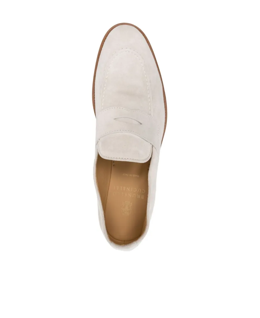 Suede Penny-Slot Loafers