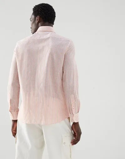 Stripe-Print Cutaway-Collar Shirt