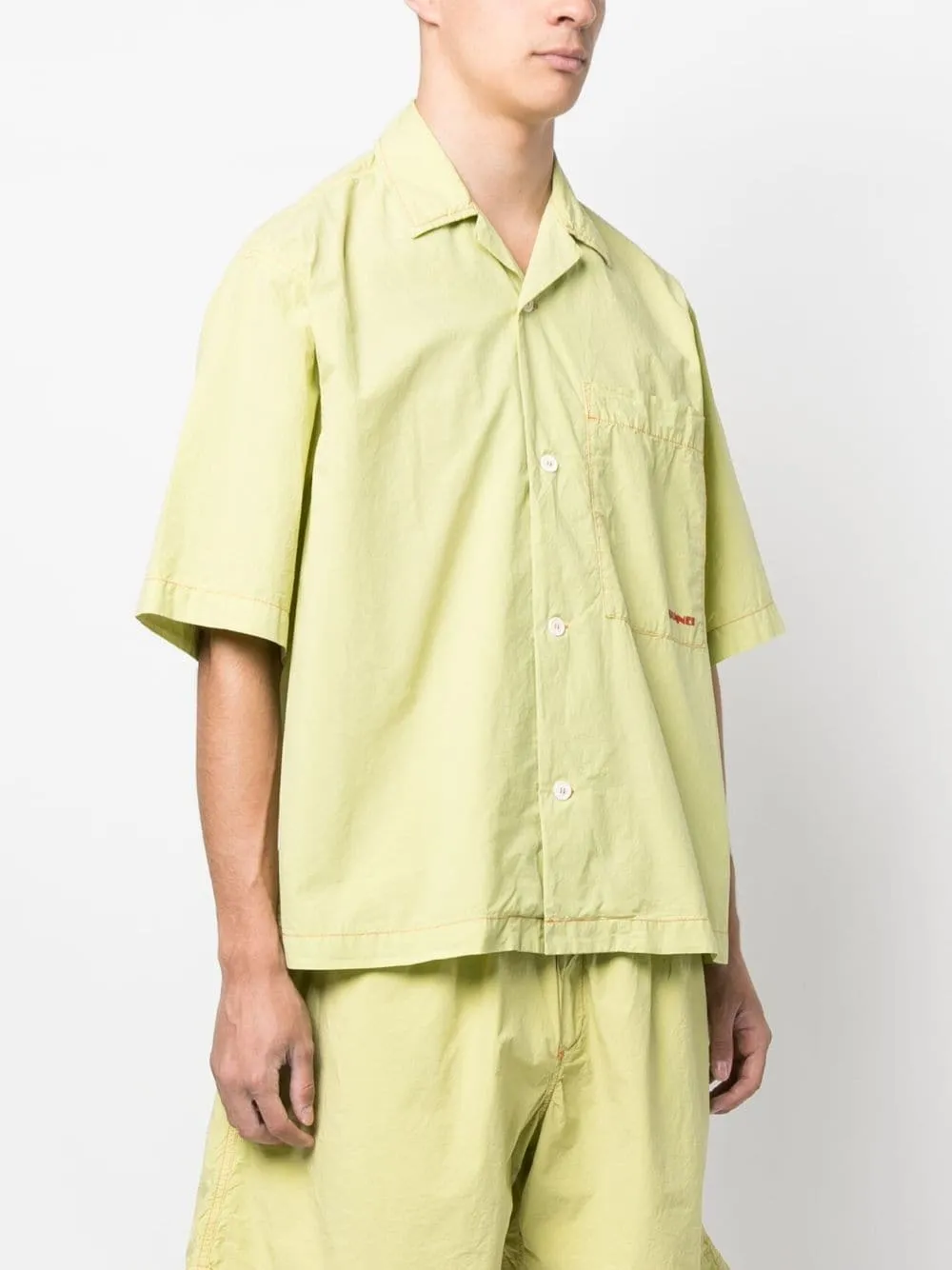 Logo-Print Crinkled Shirt
