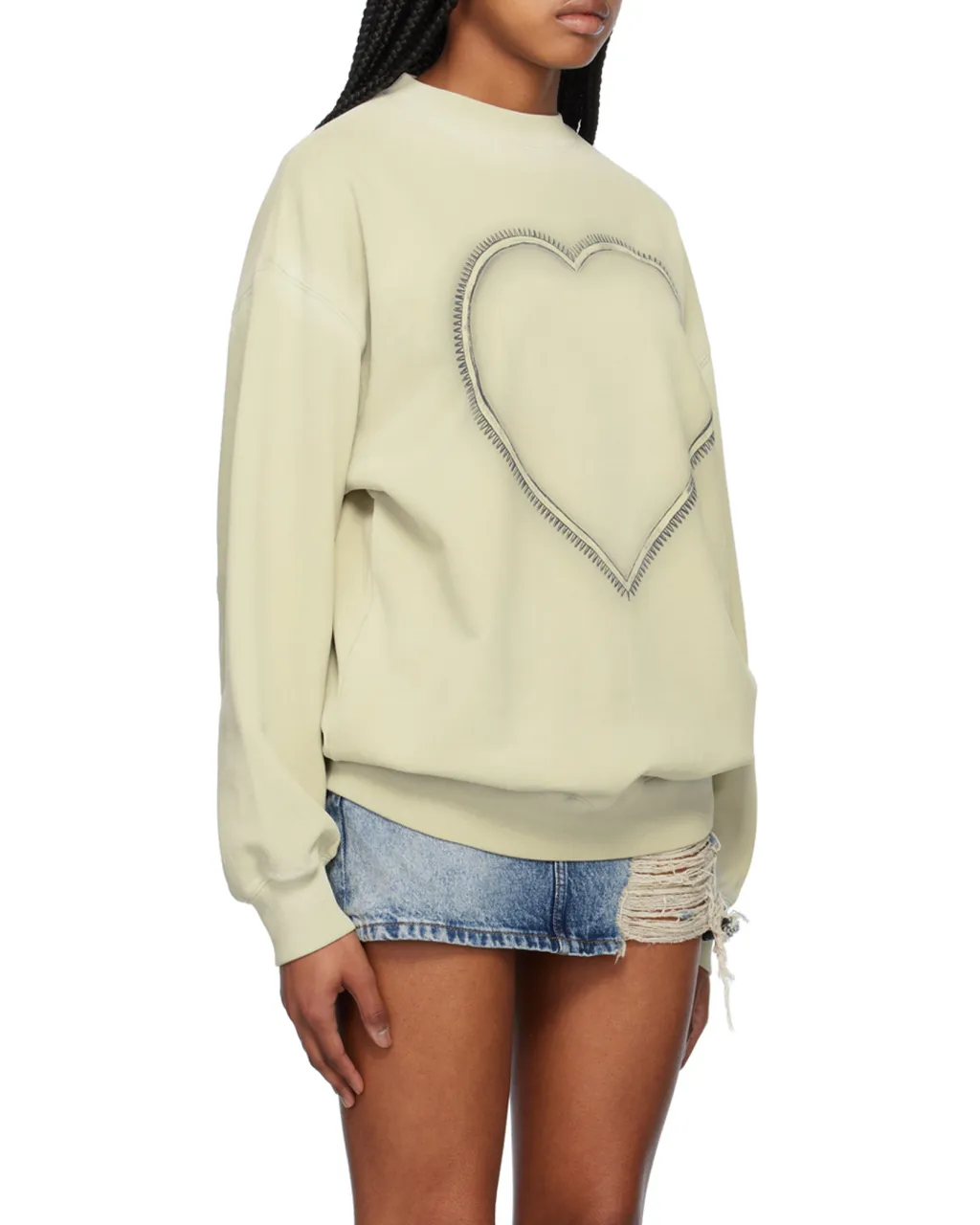 Heart Choker-Print Cotton Sweatshirt