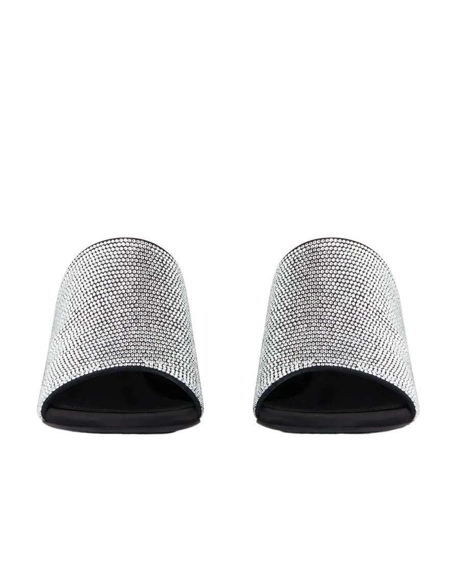 G Cube Mules In Satin With Strass