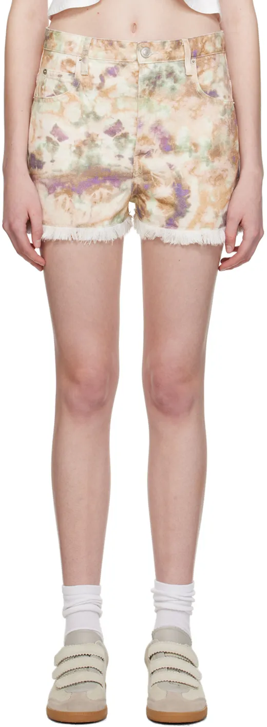 Tie-Dye-Pattern Shorts