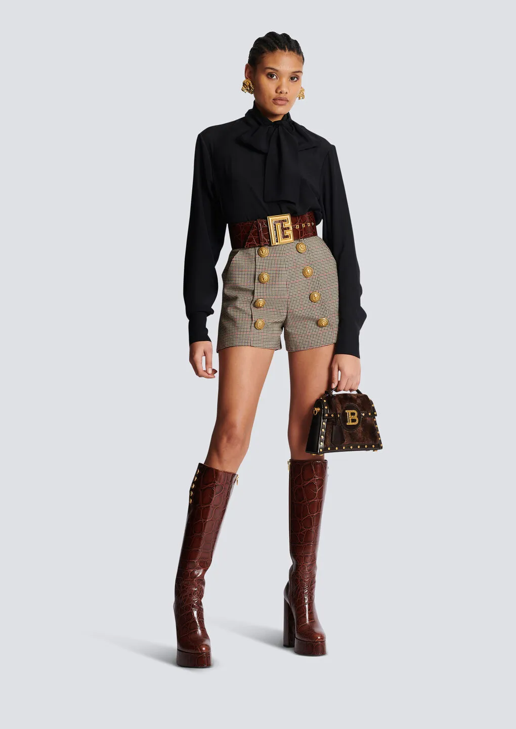 Crepe Shirt With Bow Collar
