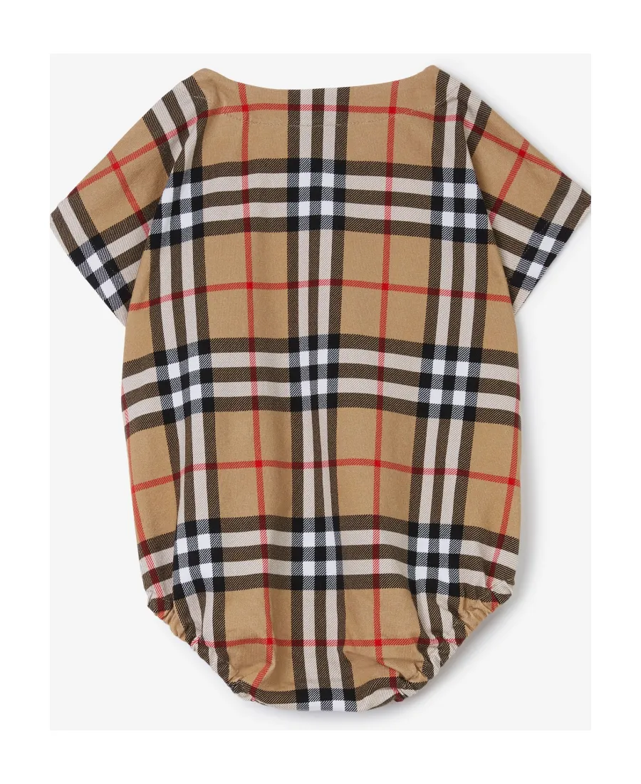 Burberry Kids Checked Crewneck Babygrow Set