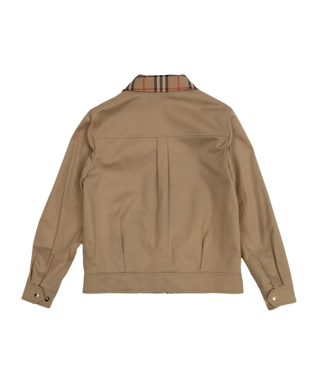Burberry Kids Logo Embroidered Harrington Jacket