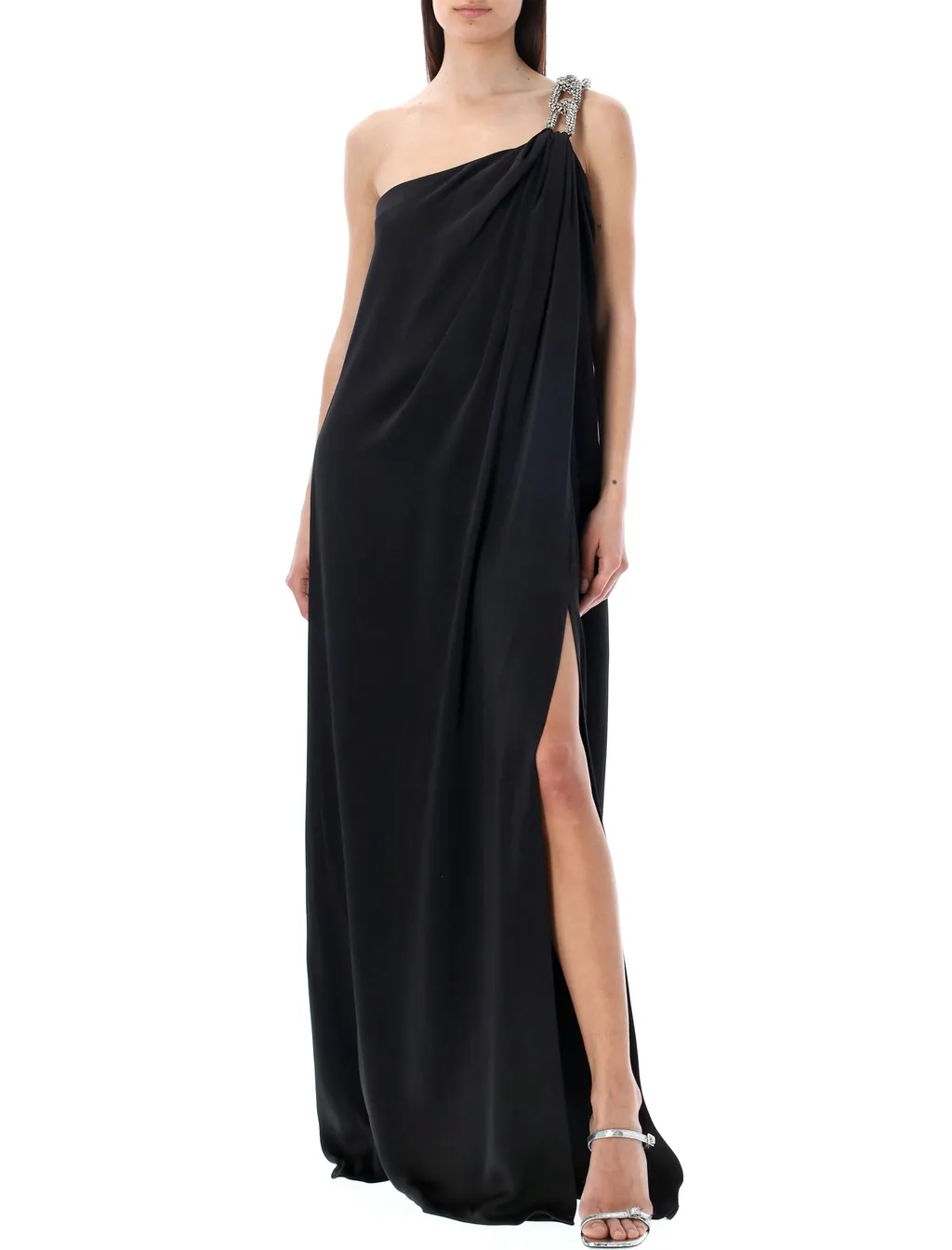 Stella Mccartney Chain Embellished One Shoulder Dress