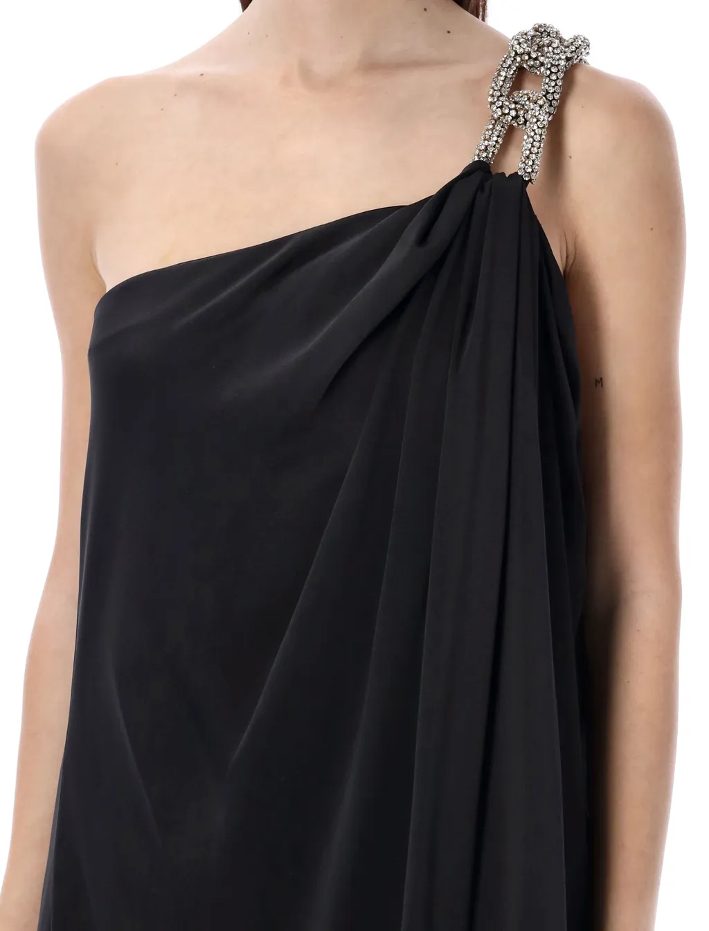 Stella Mccartney Chain Embellished One Shoulder Dress