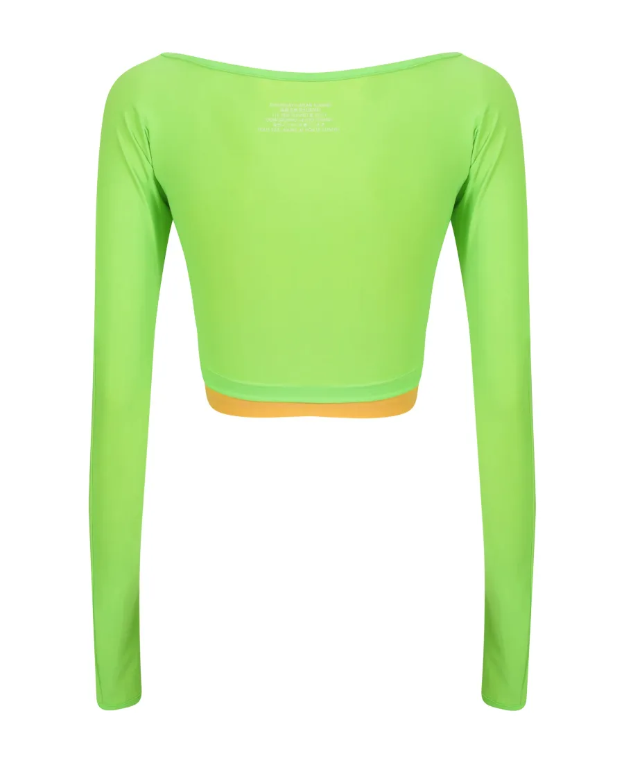 Spoon-Neck Layered Short T-Shirt