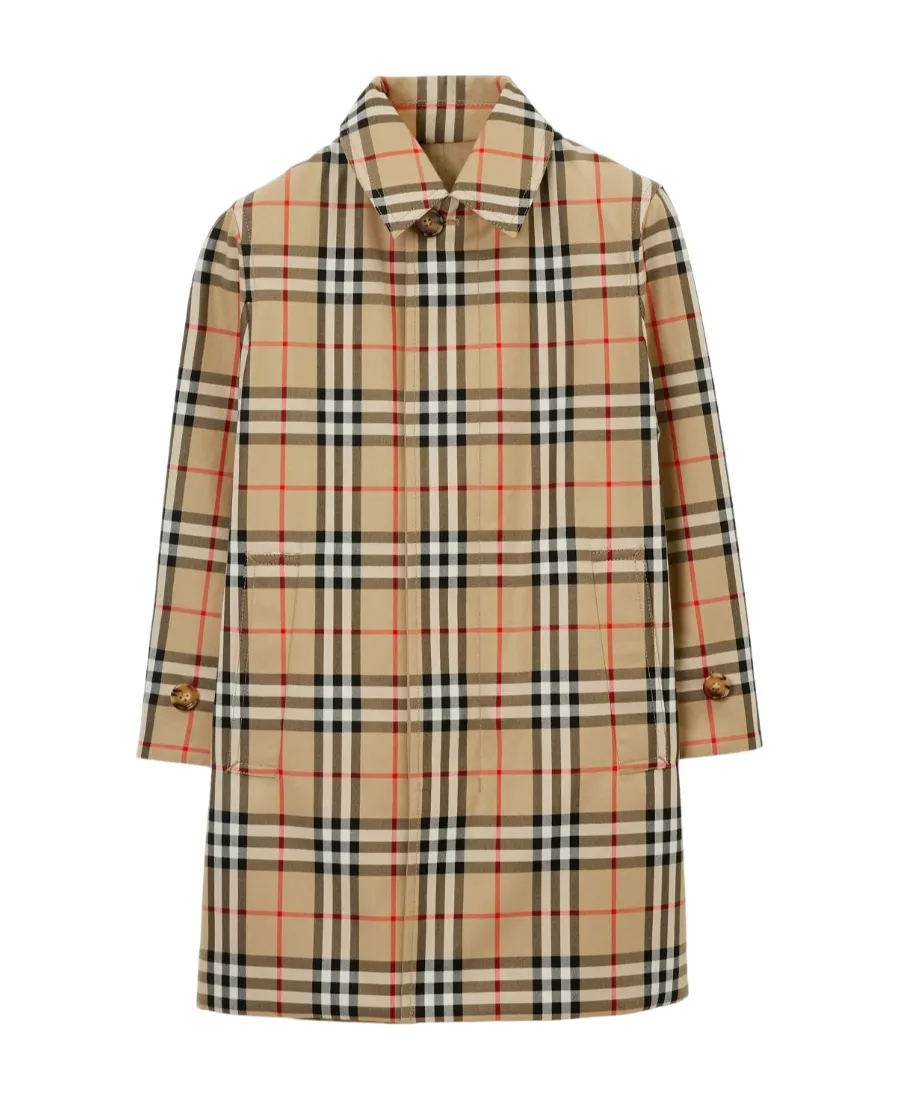 Burberry Kids Checked Single-Breasted Coat