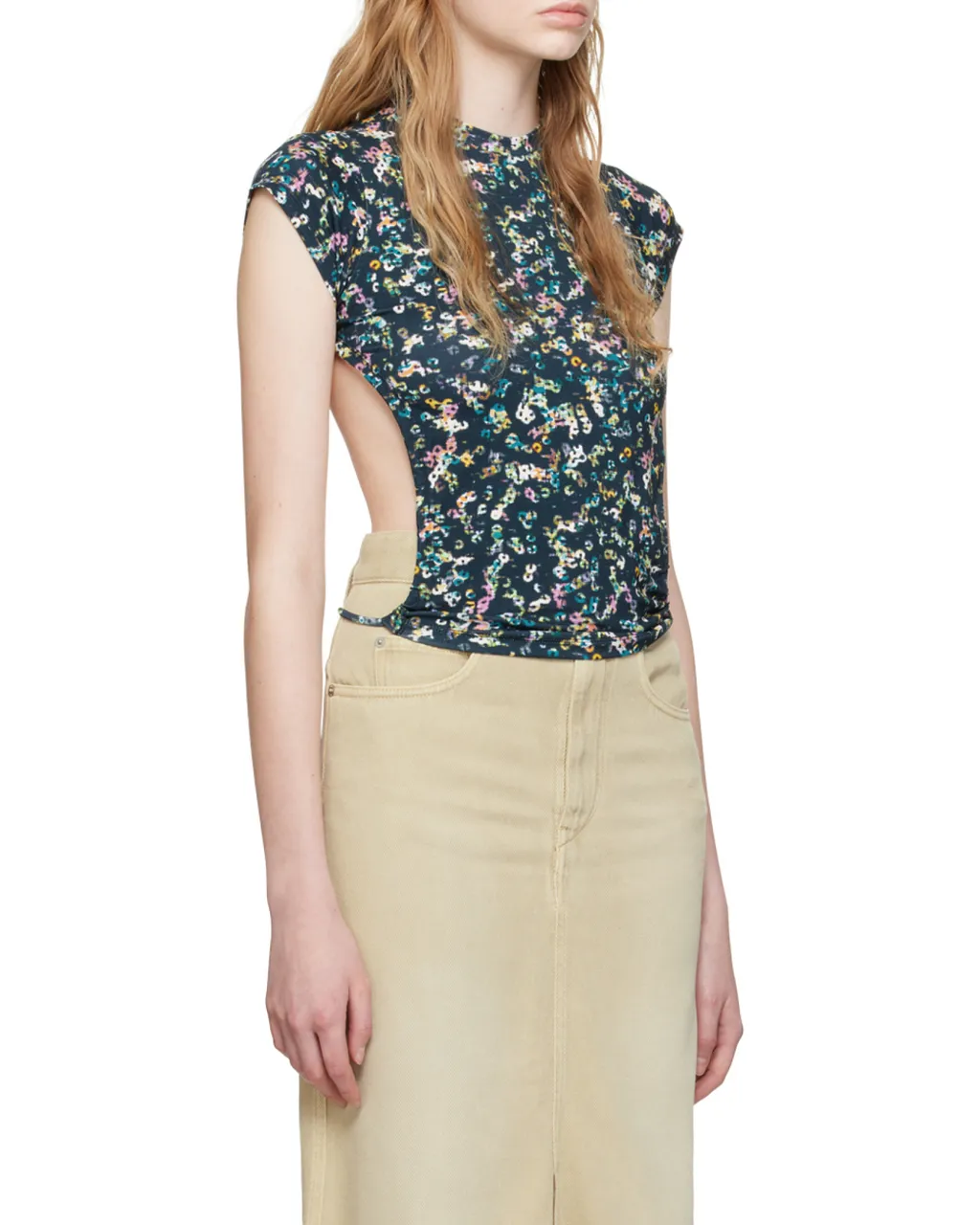 Pattern Backless T-Shirt