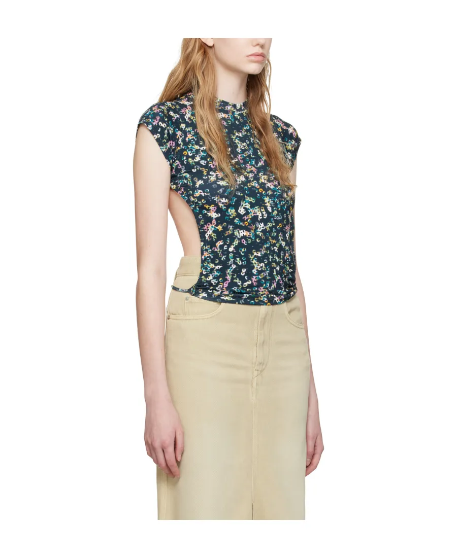 Pattern Backless T-Shirt
