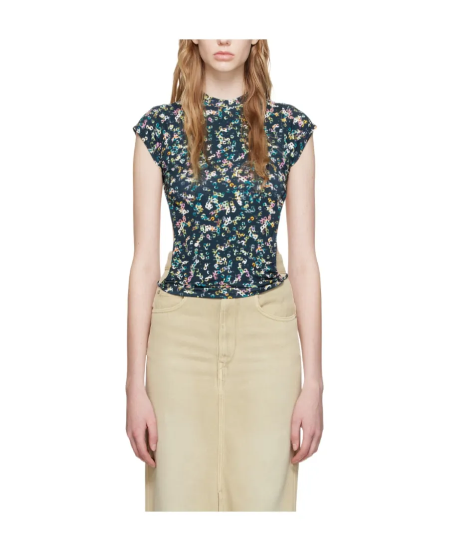 Pattern Backless T-Shirt