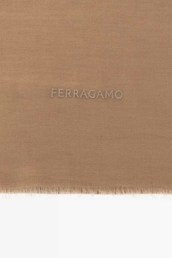 Salvatore Ferragamo Logo Embroidered Shawl