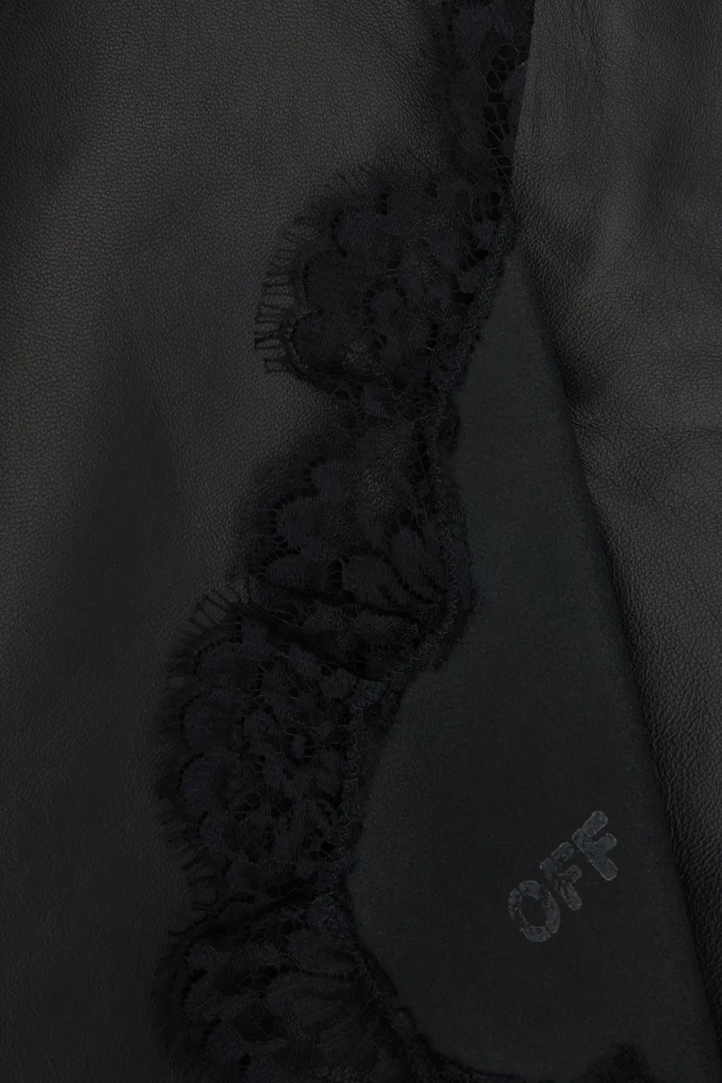 Off-White Lace-Trim V-Neck Top