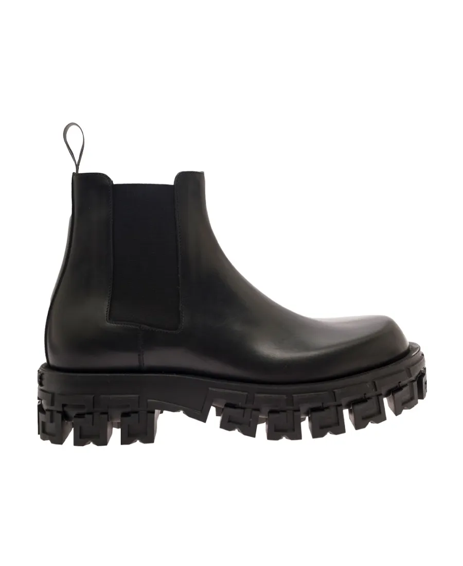 Versace Round Toe Ankle Boots