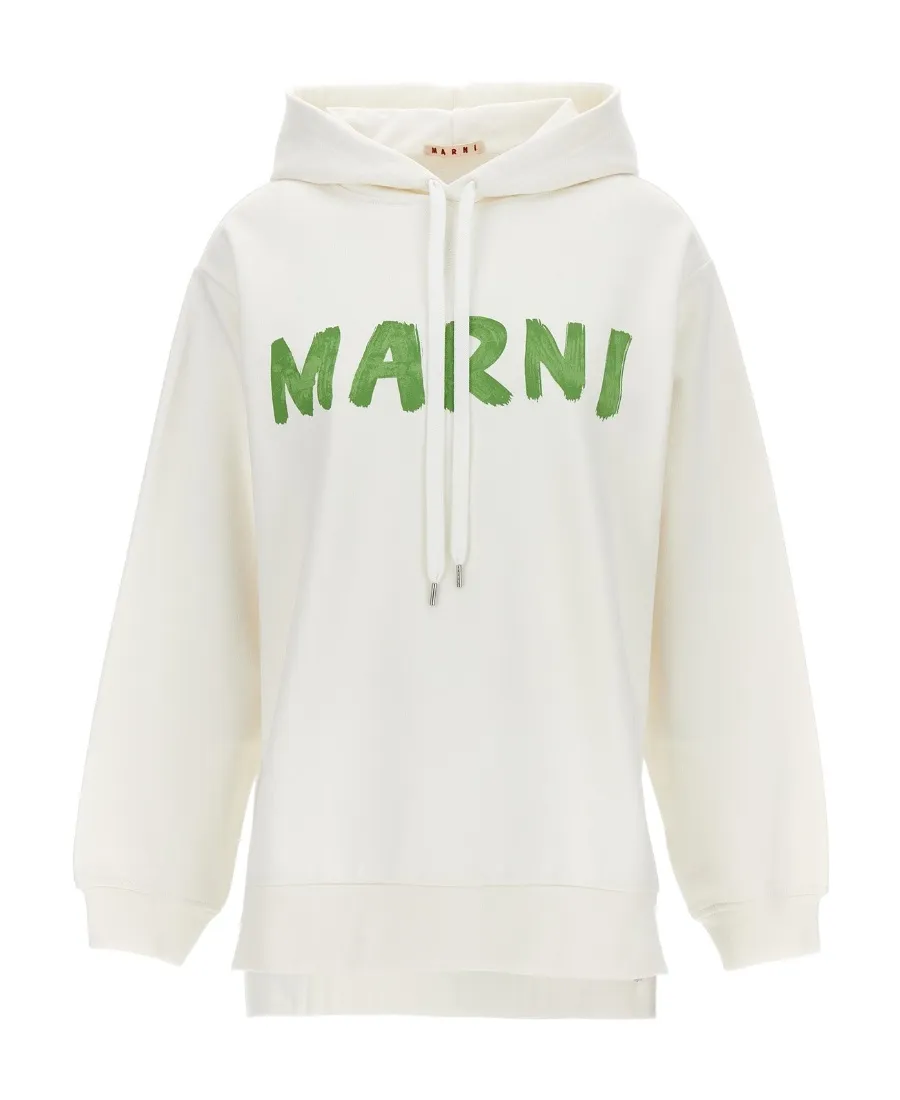 Marni Logo Printed Drawstring Hoodie