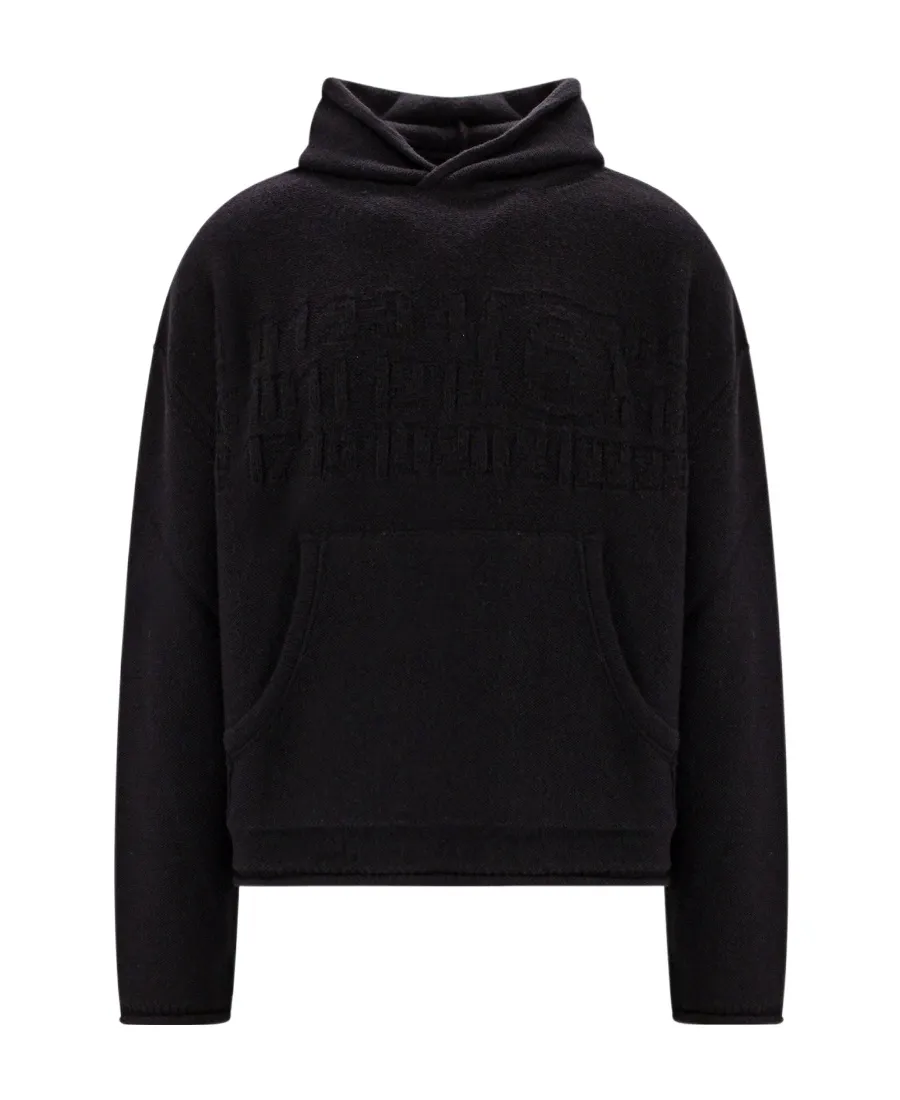 Mm6 Maison Margiela Logo Detailed Textured Hoodie