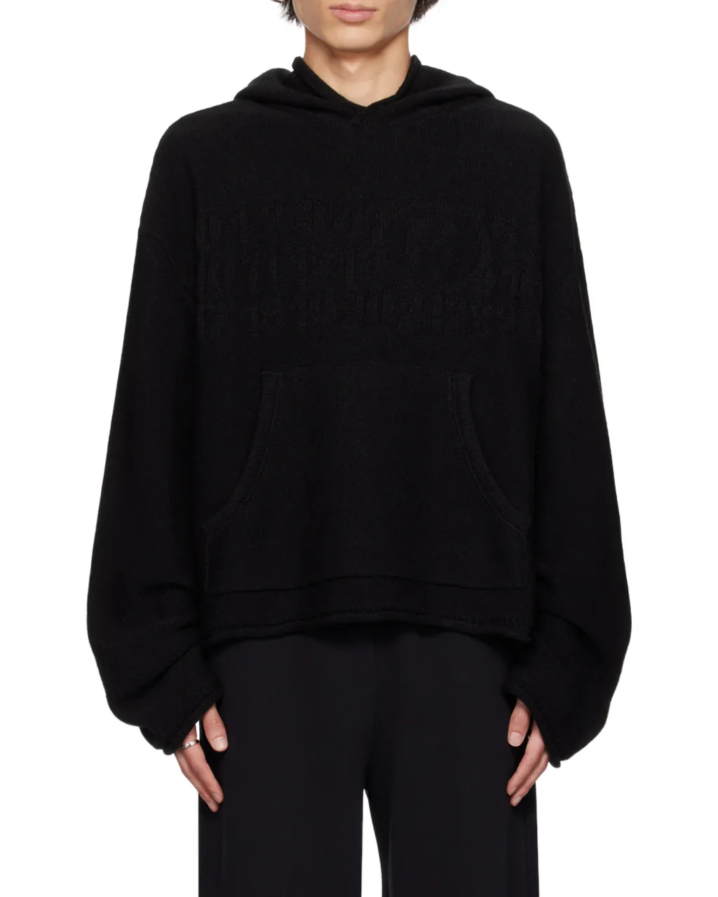 Mm6 Maison Margiela Logo Detailed Textured Hoodie