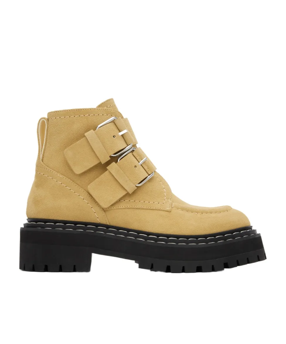 Round-Head Buttoned Short Boots