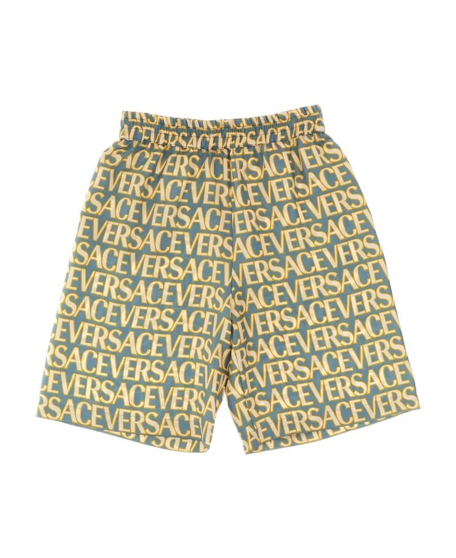 Versace Kids Logo-Printed Knee-Length Shorts