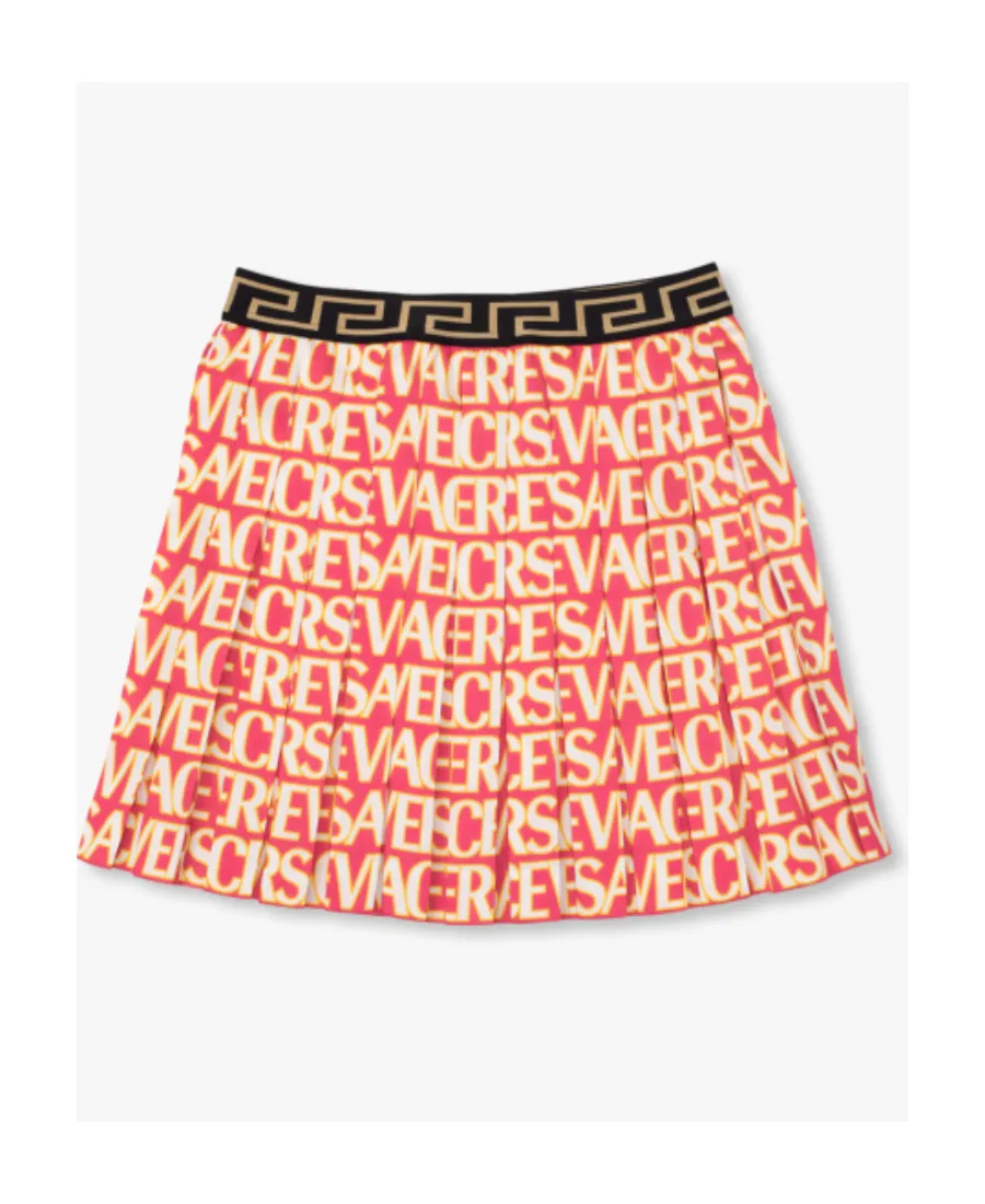 Versace Kids Elasticated Waistband Pleated Mini Skirt