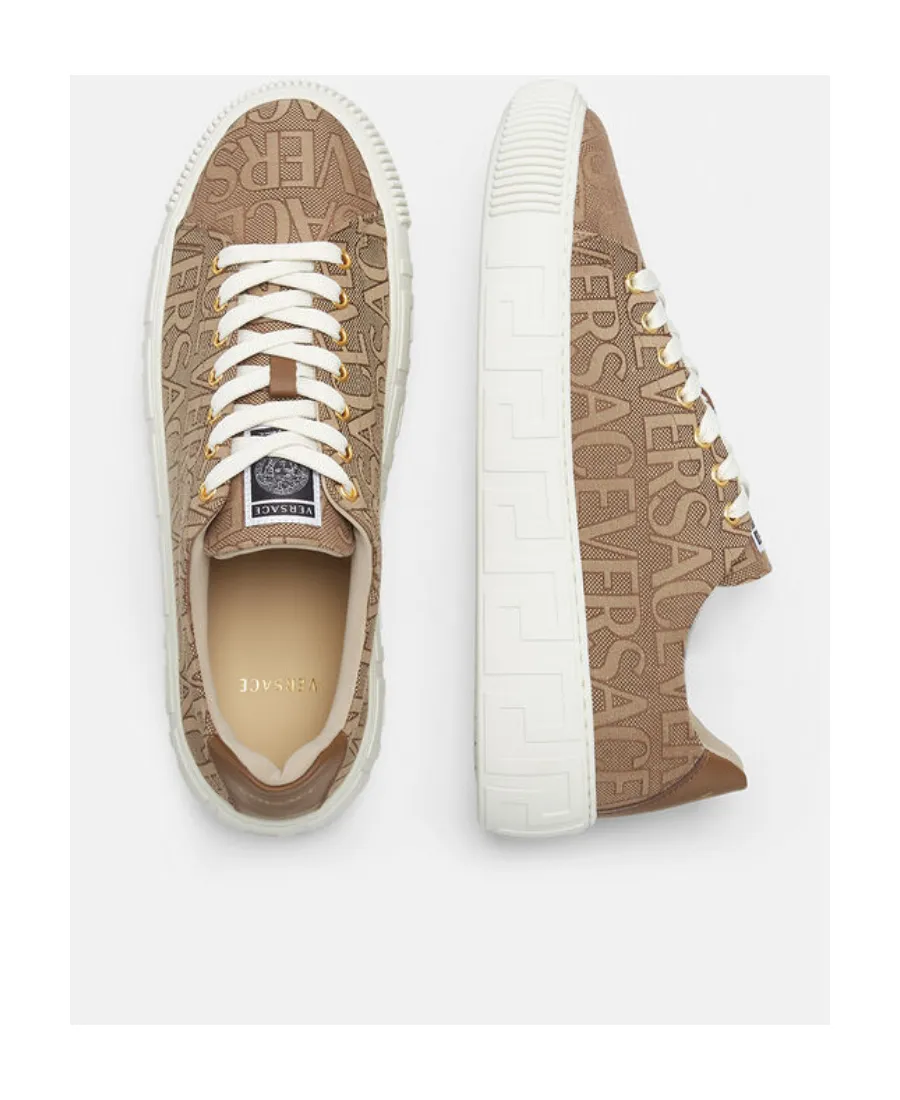 Versace Logo-Jacquard Lace-Up Sneakers