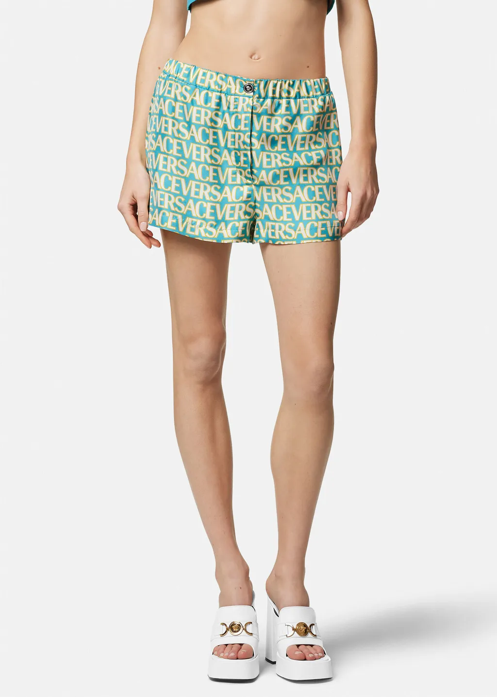Versace Allover Logo-Printed Shorts