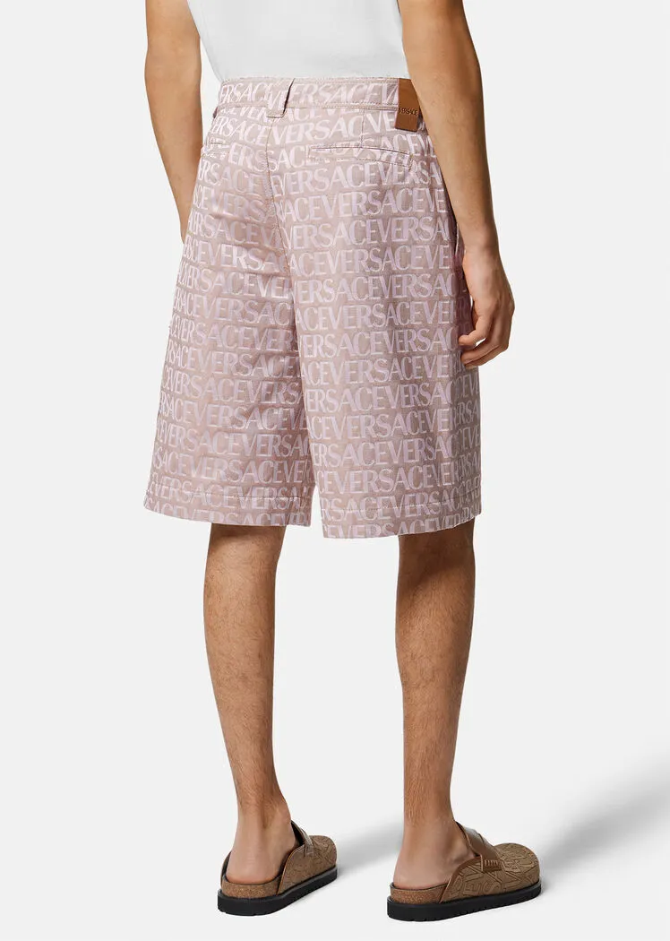 Versace Versace Allover-Jacquard High-Waist Bermuda Shorts