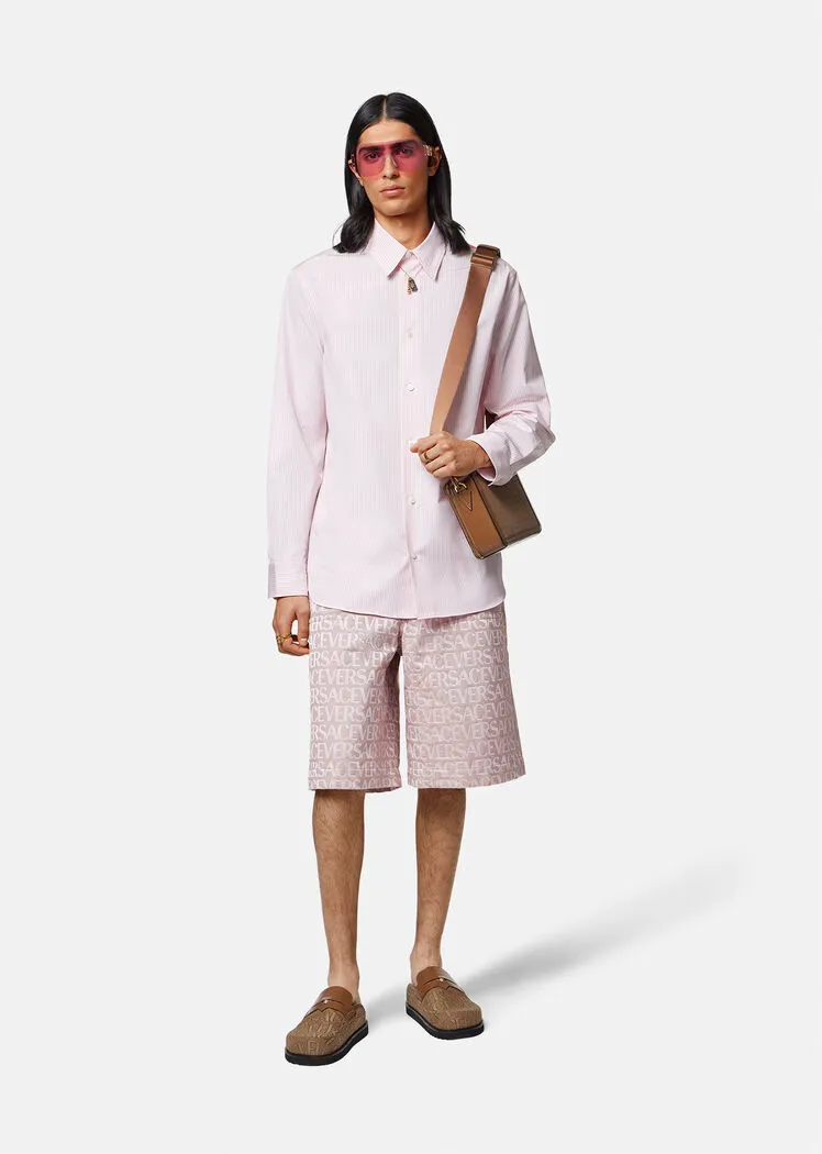 Versace Versace Allover-Jacquard High-Waist Bermuda Shorts