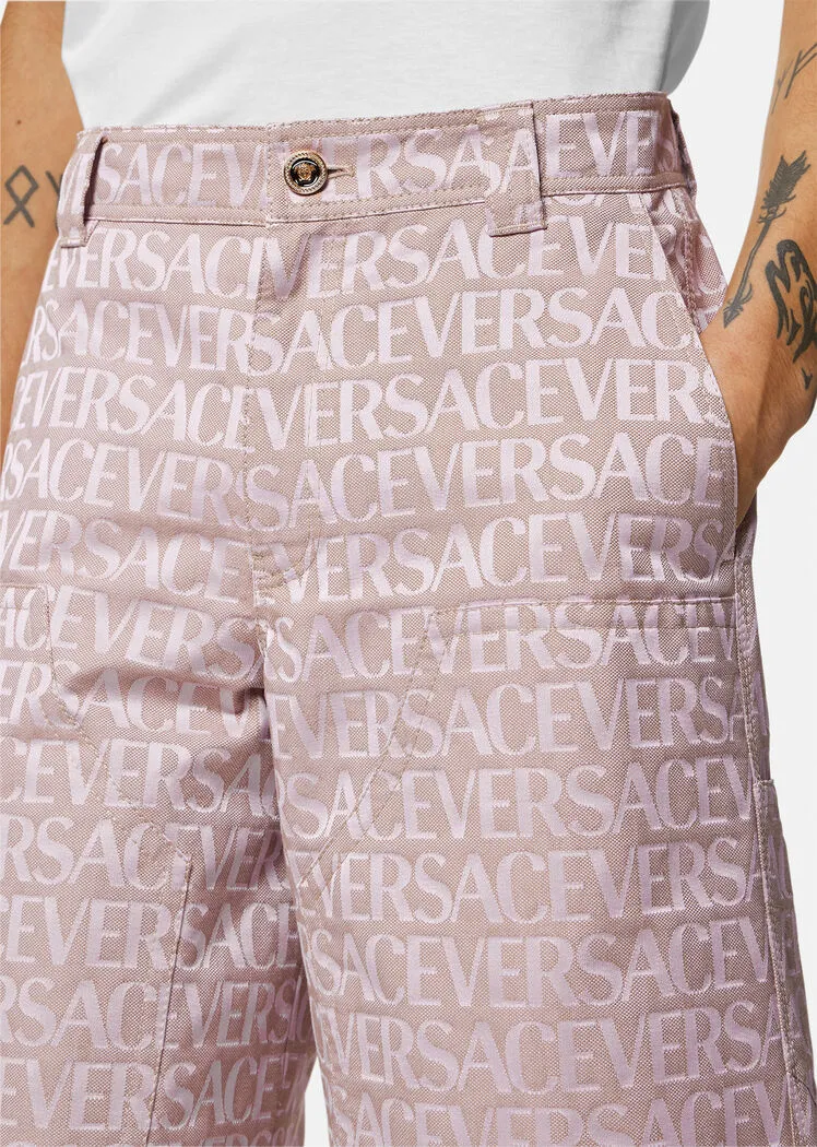 Versace Versace Allover-Jacquard High-Waist Bermuda Shorts