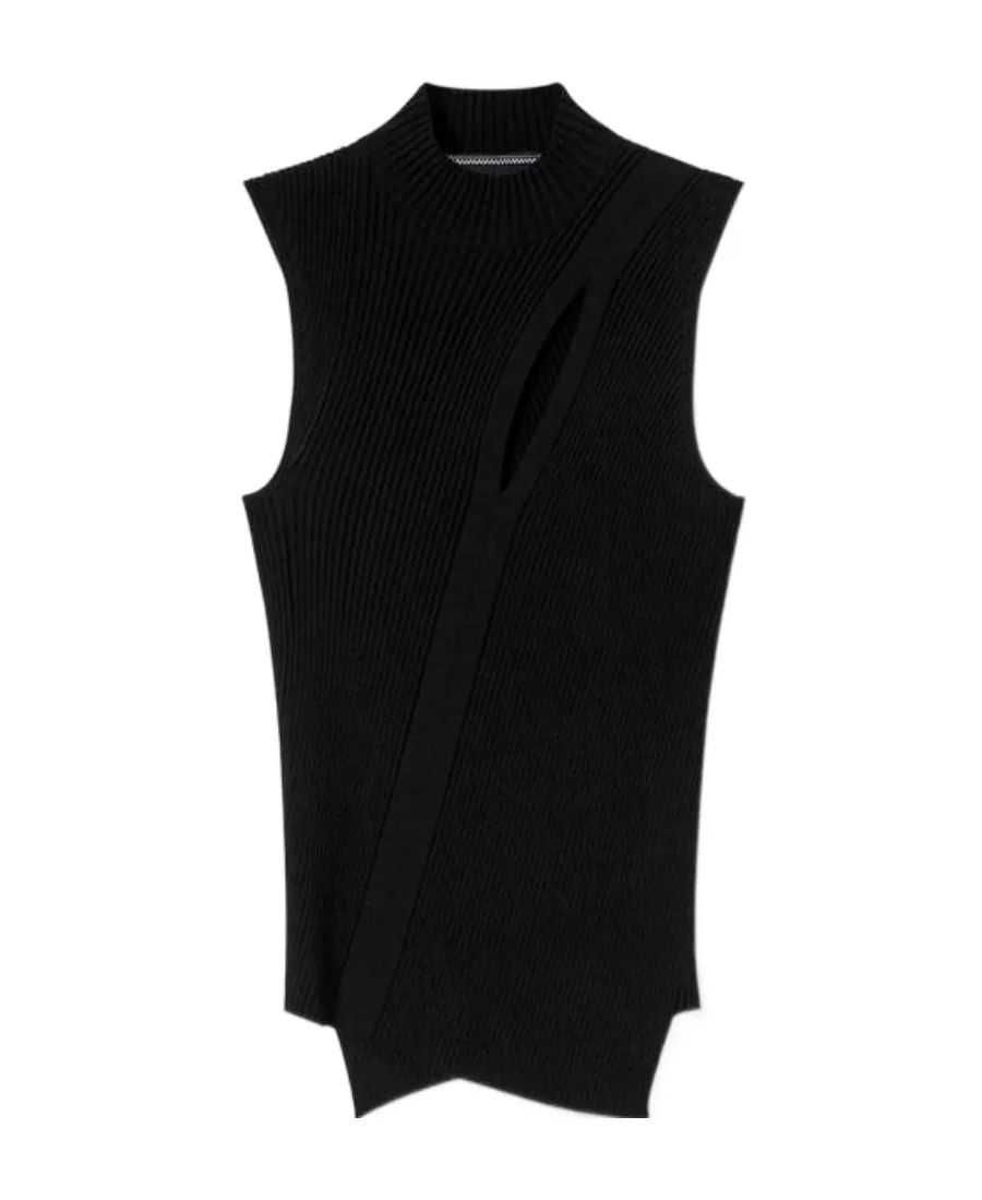 Versace Asymmetrical Hem Sleeveless Knitted Top