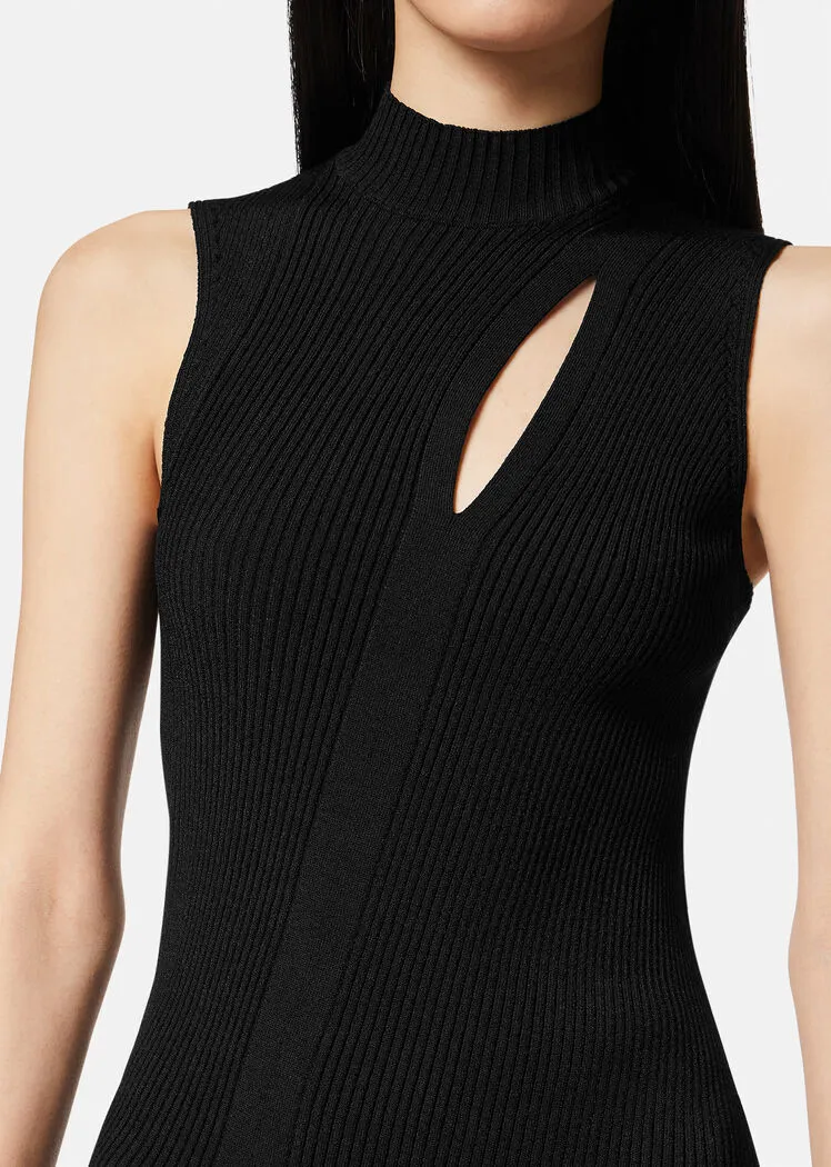 Versace Asymmetrical Hem Sleeveless Knitted Top