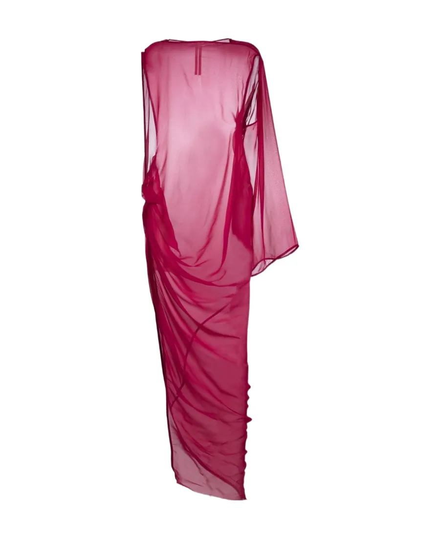 Draped Asymmetric Long Dress